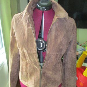 VINTAGE brown suede Wilsons Leather Maxima, zip front jacket with side pockets